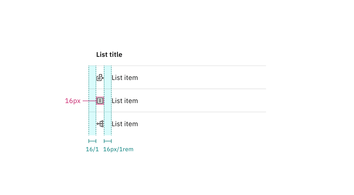 Structure and spacing measurements for decorative icons.